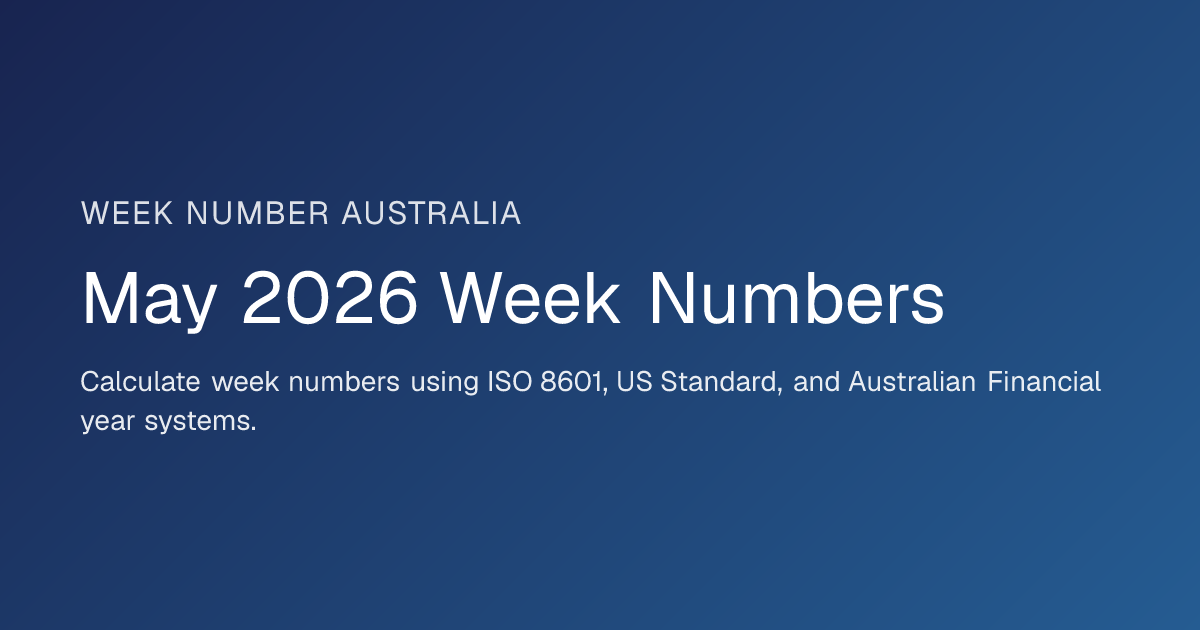 May 2026 Week Numbers